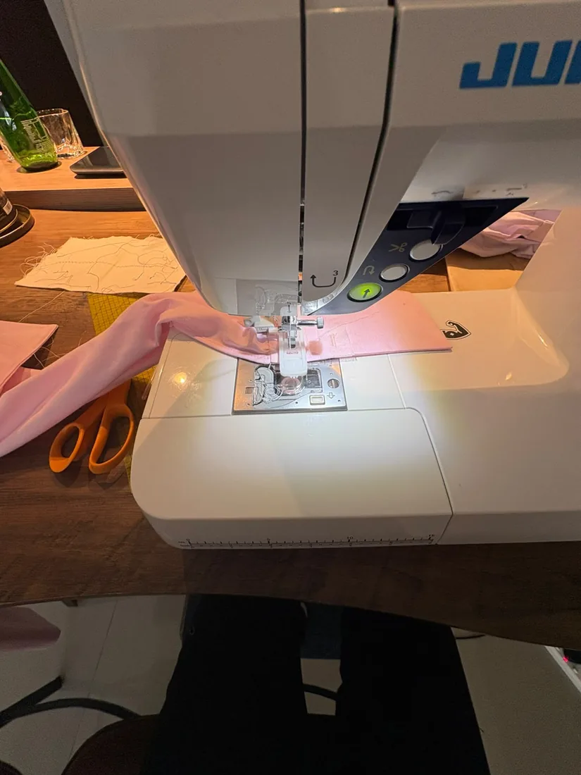 Topstitching on the machine